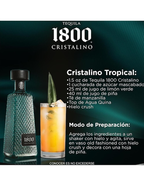Tequila 1800 Añejo tipo cristalino 700 ml 3