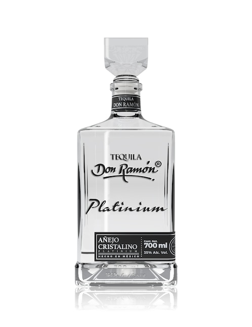 Tequila Don Ramón Platinium tipo añejo cristalino 700 ml