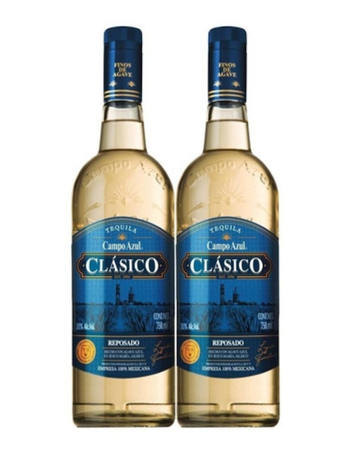 Pack de 6 Tequila Campo Azul Reposado Duo 750 ml