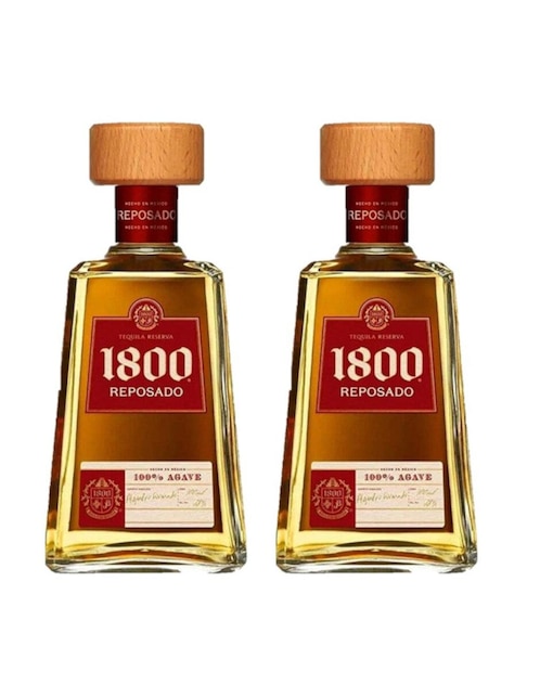 Paquete de 2 piezas tequilas 1800 reposado