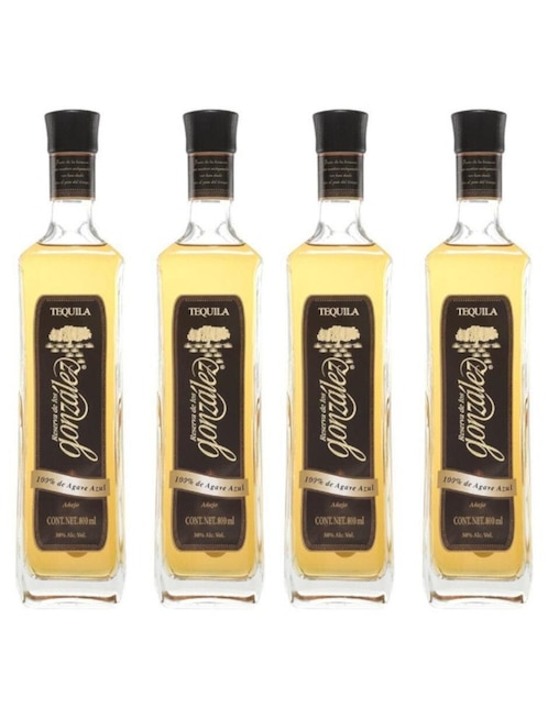 Pack de 4 Tequilas Reserva de Los González Añejo 800 ml