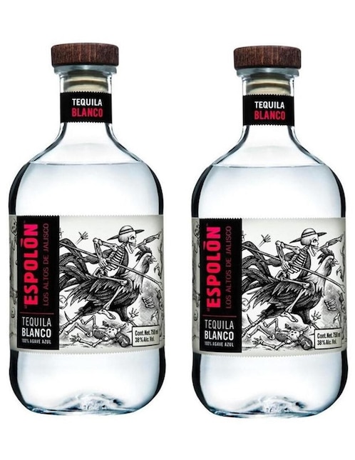 Tequila Espolón tipo Blanco 2 piezas 750 ml c/u
