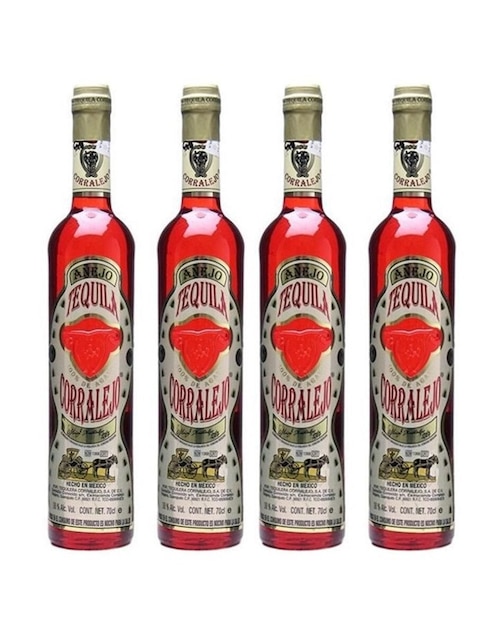 Caja de tequila Corralejo tipo Añejo 4 piezas 750 ml c/u