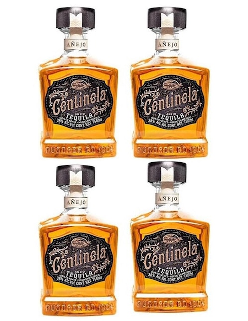 Caja de tequila Centinela tipo Añejo 4 piezas 750 ml c/u