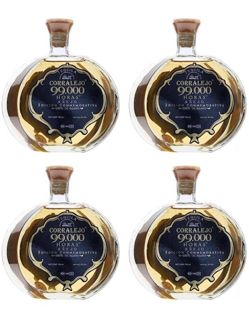 Caja de tequila Corralejo tipo Añejo 4 piezas 750 ml c/u