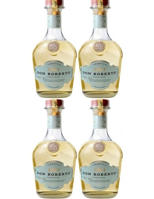 Caja de tequila Don Roberto Ultra premium tipo Reposado 4 piezas 750 ml c/u