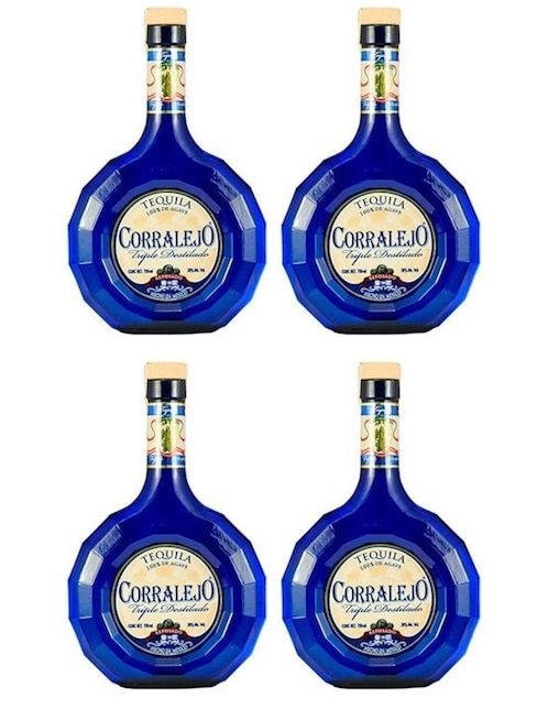 Caja de 4 piezas tequilas Corralejo triple destilado tipo reposado