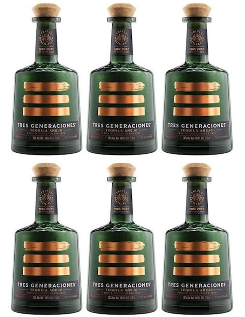 Caja de tequila Sauza tipo Añejo 6 piezas 750 ml c/u