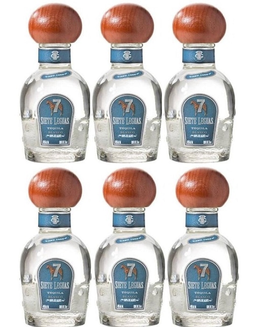 Caja de 6 piezas Tequila 7 Leguas Blanco Mini 50 ml