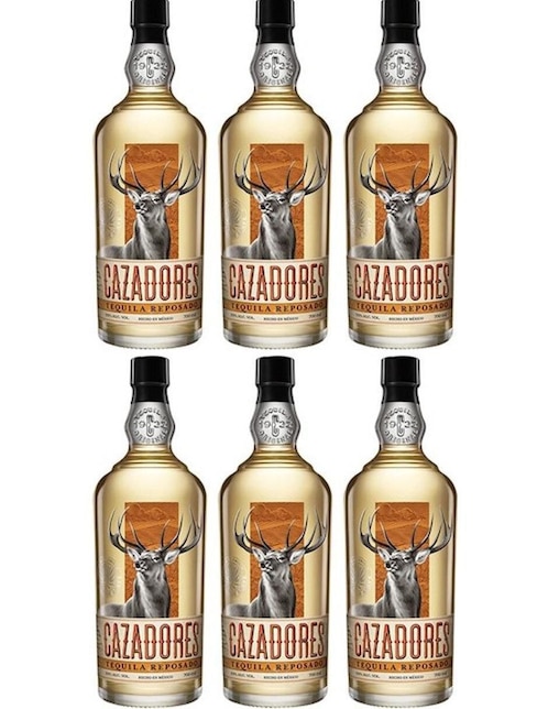 Caja de tequila Cazadores tipo Reposado 6 piezas 700 ml c/u