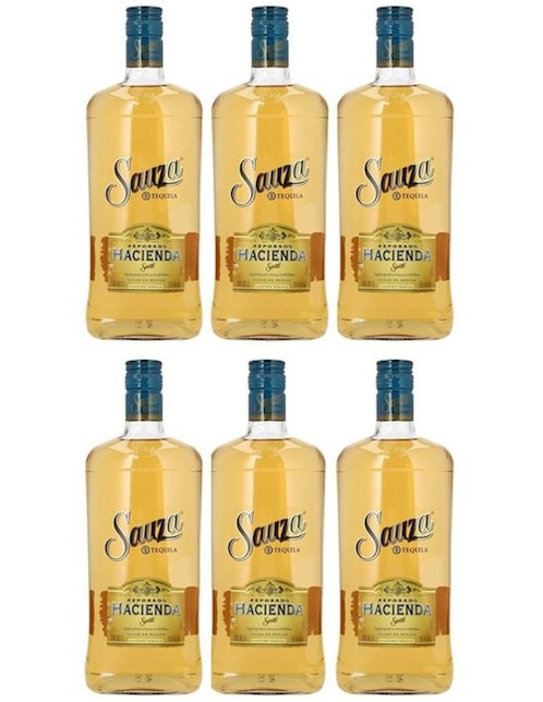 Caja de tequila Sauza tipo Reposado 6 piezas 1 L c/u