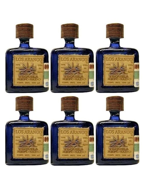 Caja de 6 piezas Tequila Los Arango Reposado Mini 100 ml