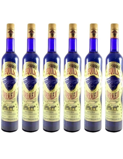 Caja de tequila Corralejo tipo Reposado 6 piezas 1 L c/u