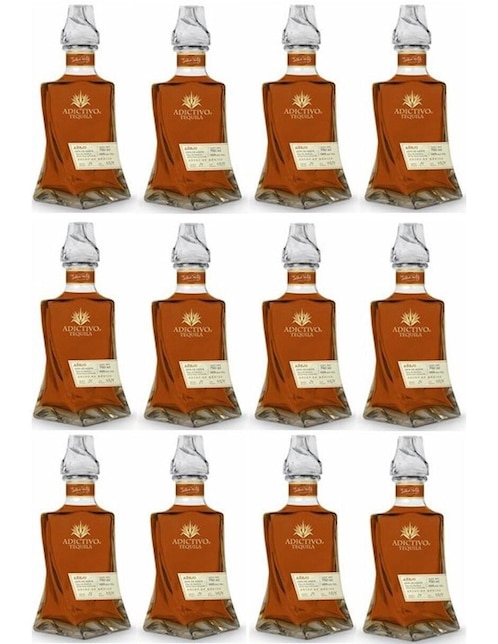 Caja de tequila Adictivo tipo Añejo 2 piezas 750 ml c/u