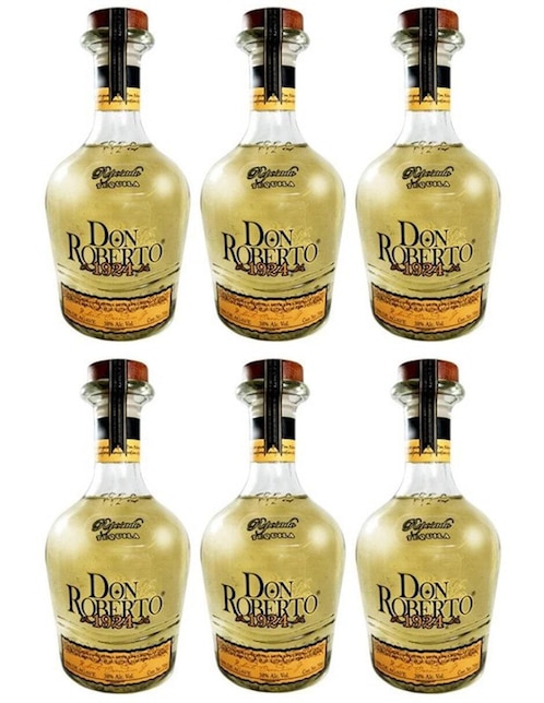 Caja de tequila Don Roberto Ultra premium tipo Reposado 6 piezas 750 ml c/u