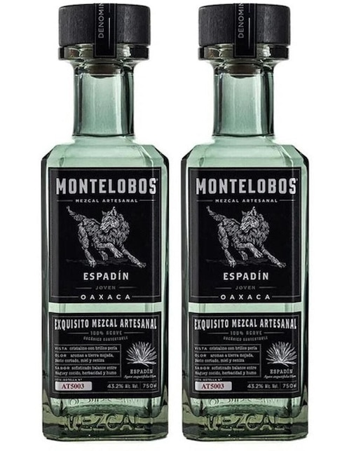 Paquete de 2 piezas Mezcal Montelobos Joven Espadin 750 ml