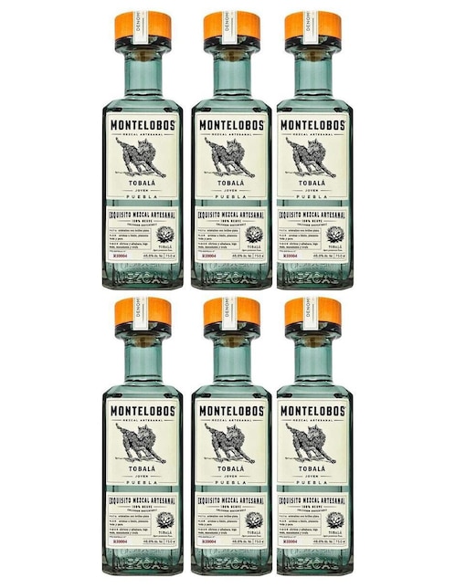 Caja de 6 piezas Mezcal Montelobos Tobala 750 ml