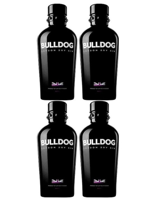 Caja de 4 piezas Ginebra Bulldog 750 ml