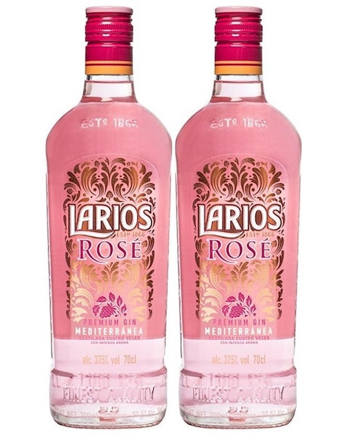 Paquete de 2 piezas Ginebra Larios Rose 700 ml