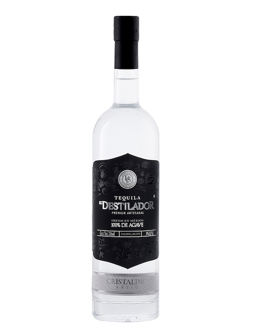 Tequila El Destilador Premium Artesanal tipo añejo cristalino 750 ml