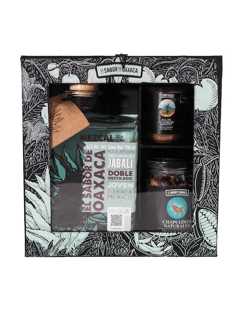 Kit mezcalero El Sabor De Oaxaca de madera