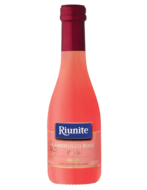 Vino rosado varietal dulce Riunite Lambrusco Rosé Lambrusco Marani y Lambrusco Salamino 187 ml
