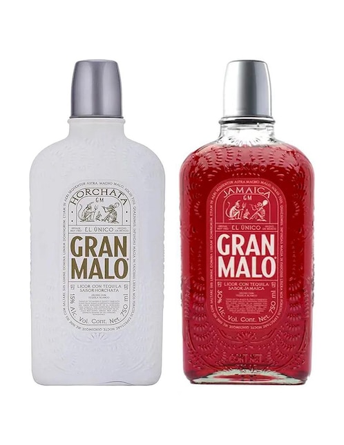 Set licor de tequila Gran Malo horchata + jamaica 750 ml
