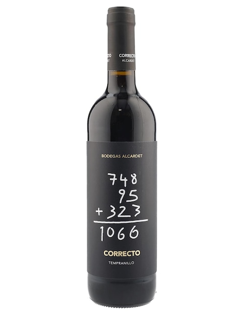 Vino tinto tempranillo Correcto España 750 ml