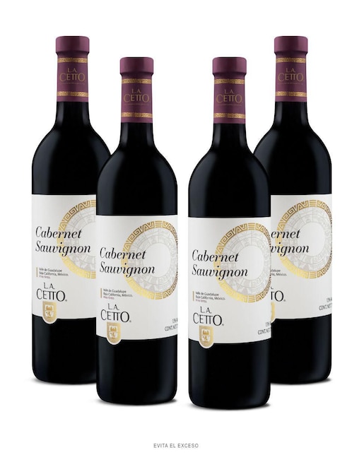 Set vino tinto La Cetto línea clásica Cabernet Sauvignon 750 ml