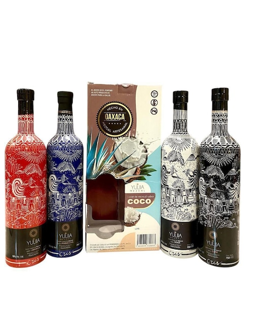 Set mezcal Yuliia joven 4 botellas de 750 ml