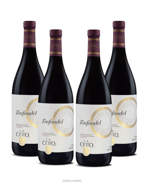 Set vino tinto La Cetto línea clásica zinfandel 750 ml