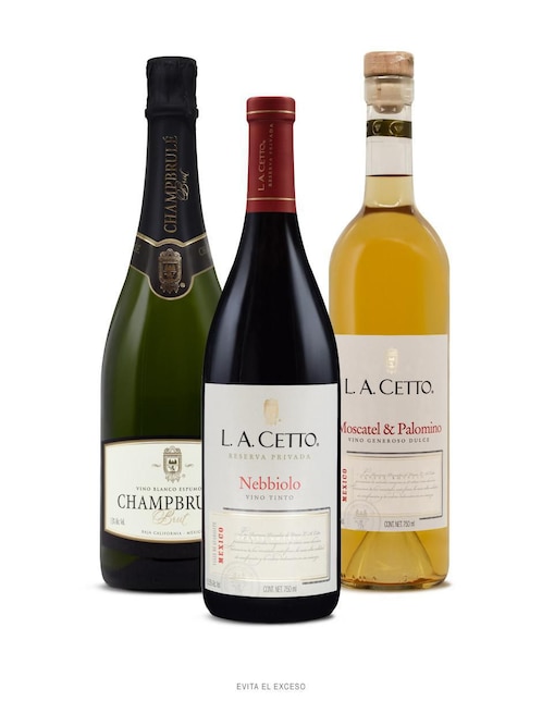 Set de vino espumoso chardonnay La Cetto México