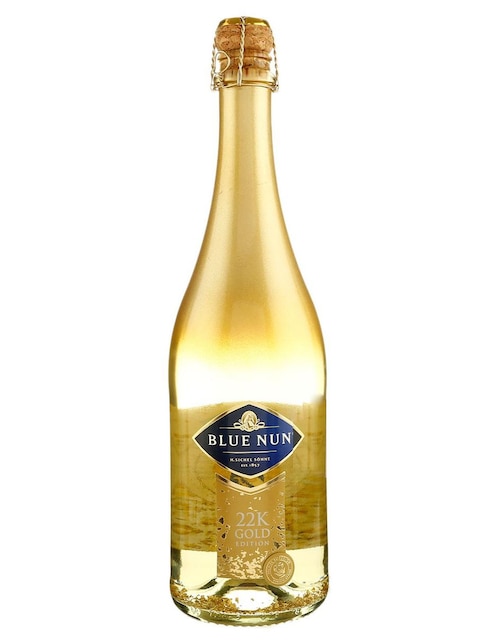 Vino espumoso blanco riesling Blue Nun 22K Gold Alemania 750 ml