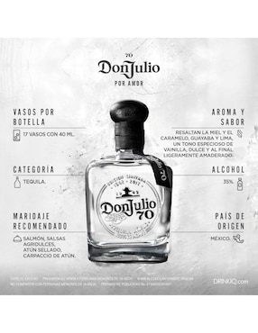 Tequila Don Julio 70 tipo Cristalino 700 ml