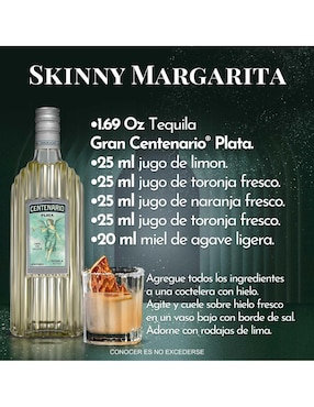 Tequila Centenario tipo Plata 700 ml