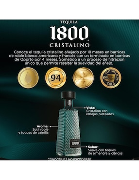 Tequila 1800 tipo Cristalino 700 ml