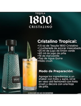Tequila 1800 tipo Cristalino 700 ml
