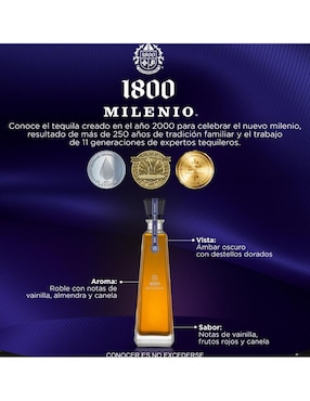 Tequila 1800 Milenio tipo Añejo 700 ml