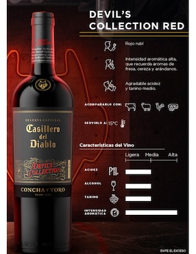 Vino tinto Casillero del Diablo cabernet-syrah 750 ml