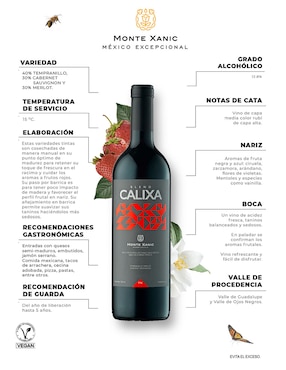 Vino tinto Monte Xanic Calixa tempranillo marselan