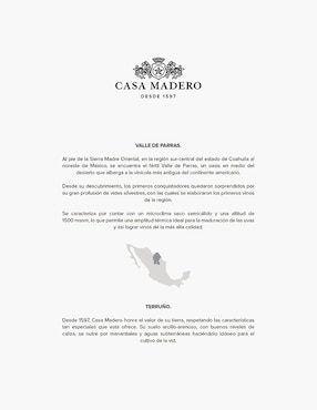 Vino tinto Casa Madero 3V Gran Reserva cabernet sauvignon, merlot, cabernet frances, petit verdot