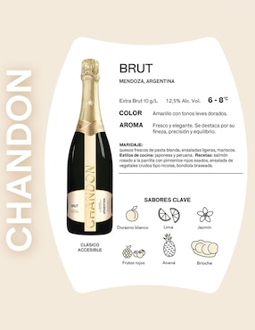Vino espumoso Pinot Noir y Chardonnay Chandon Argentina 750 ml