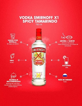 Vodka de tamarindo Smirnoff 750 ml
