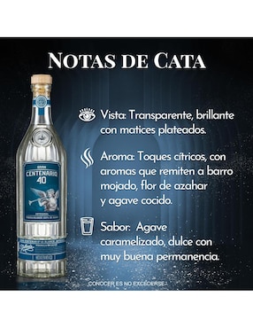 Tequila Gran Centenario 40 tipo blanco 700 ml