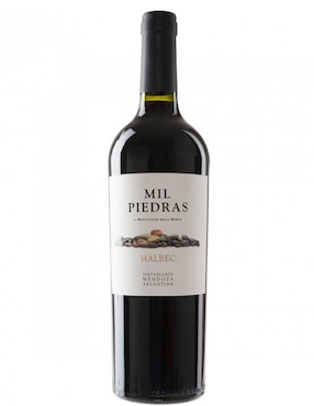 Caja De 12 Piezas Vino Tinto Mil Piedras Malbec 750 Ml