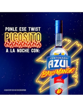 Licor de tequila Centenario Azul Baby Mango 700 ml
