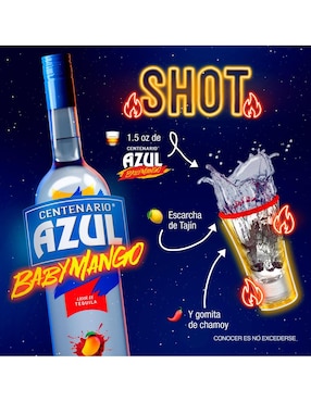 Licor de tequila Centenario Azul Baby Mango 700 ml