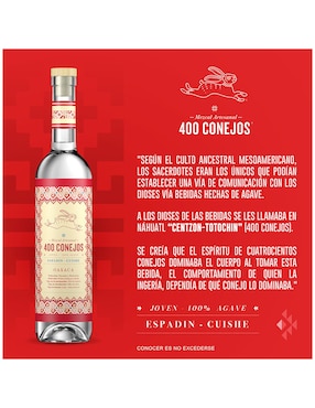 Mezcal 400 Conejos Cuishe Joven 750 ml