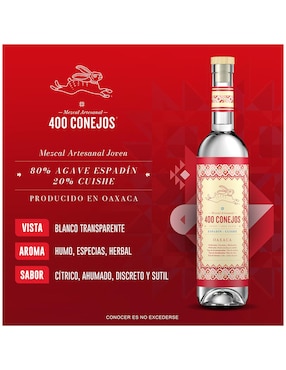 Mezcal 400 Conejos Cuishe Joven 750 ml