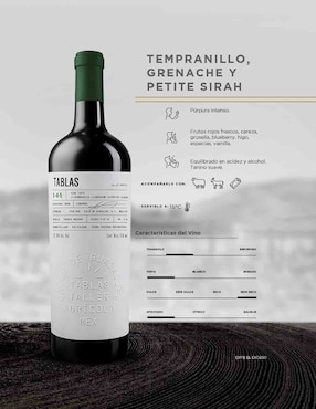 Vino tinto Tablas tempranillo marselan 750 ml